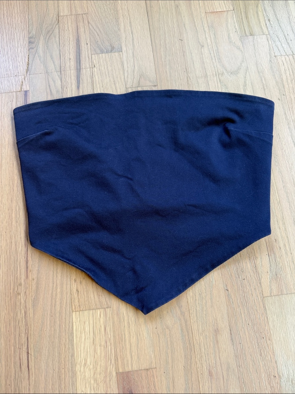 Sunday Best by Aritzia Navy Strapless snatched Tube Top Size M Handkerchief Hem